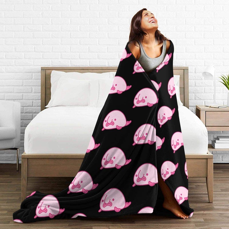 SAPOY بطانية بلوبفيش فائقة النعومة من ميكرو فليس لحاف شتوي للسرير 50"x40" - Image 5